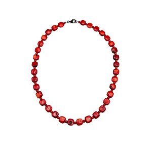 Vintage DTR Jay King Red Coral Necklace Signed Strand Dyed Bamboo Coral Beads